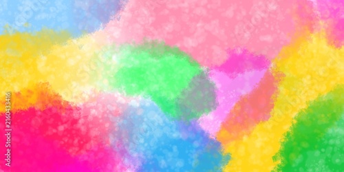 Canvas Print Abstract colorful watercolor background with vibrant paint splashes and soft ble