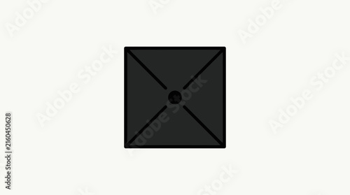 Minimalist black square envelope or geometric icon.