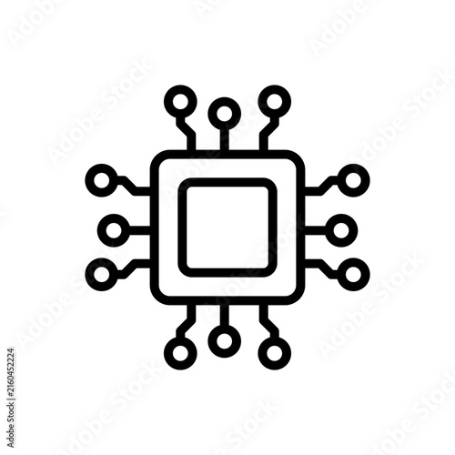 Modern technology digital circuit innovation line icon vector