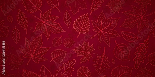Red Autumn Leaves Pattern Fall Foliage Background