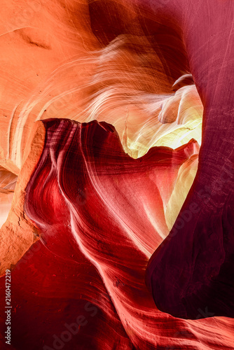 colorful and abstract heart in famous Antelope Canyon 