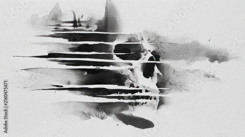 Abstract artwork of a skull in monochrome with artistic brushstrokes