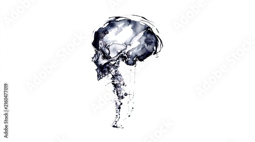 Abstract ink shape floating against white background for graphic design