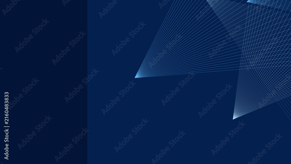 Obraz premium Abstract Blue Technology Lines Wave Background - Futuristic geometric glowing wave lines on deep blue gradient backdrop