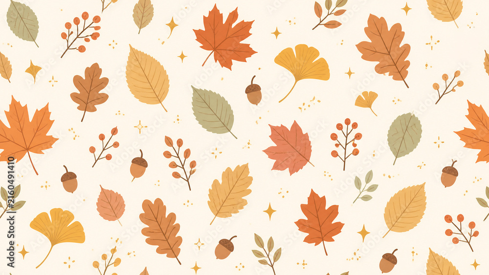 autumn leaves background cute fall vector