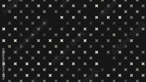 Fotografía Repeating Four Pointed Concave Star Sparkle Shapes in Silver Gray Tones on Black