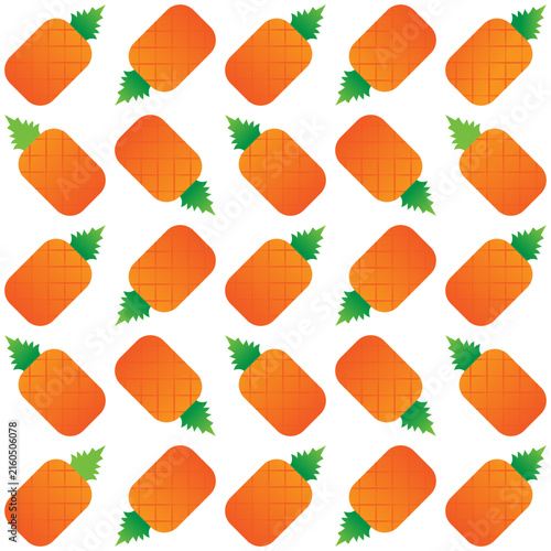Vibrant seamless vector pattern with tropical pineapples on a white background. Great for summer fashion, textile prints, wallpapers, and packaging