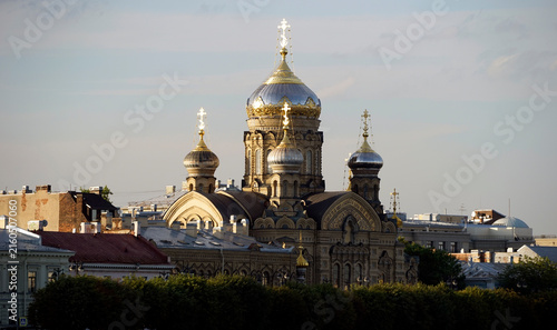 Quadro su tela Russia, Saint Petersburg – August, 2026: The Church of the Dormition of the Most Holy Theotokos on Lieutenant Schmidt Embankment