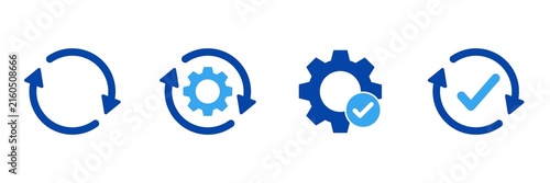 Konstfotografi Gear icons,  update, setting, reload, work in process, gear icons, check mark ic