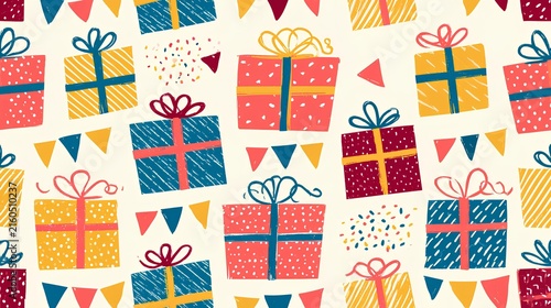 seamless pattern with gift boxes
