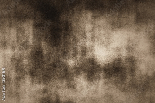 Canvastavla Dark sepia grungy paper texture with scratches for antique design concept