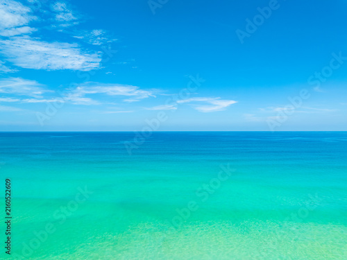 Summer sea in sunny day Drone view landscape nature background
