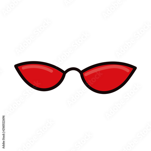 red sunglasses isolated on white