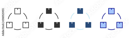 Supply Chain Icon Set. Designed In Multi Style