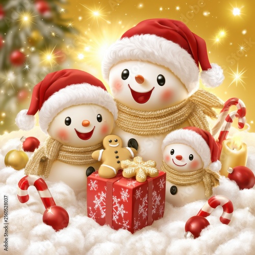 Joyful Snowman Gift Scene