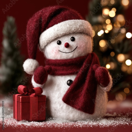 Frosty Red Scarf Snowman