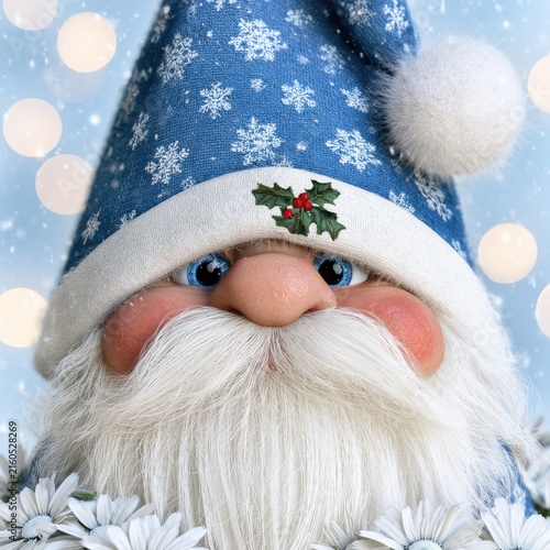 Santa with Snowflakes Hat