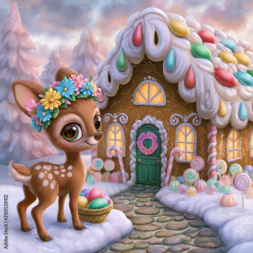 Charming Gingerbread House Scene