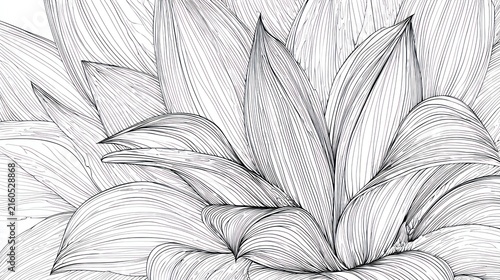 Abstract floral illustration with delicate lines and detailed petals