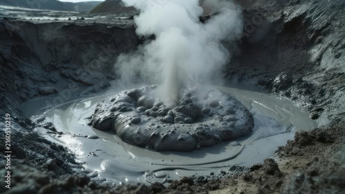 Obraz na płótnie Hot spring vent in a crater