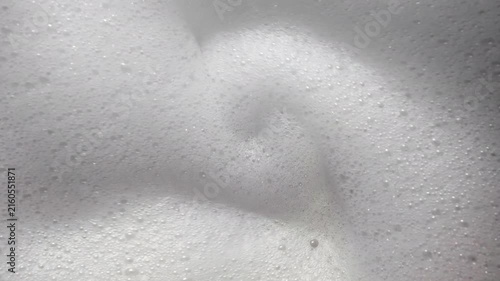 Abstract White Foam Texture with Tiny Bubbles in Macro Close-Up
