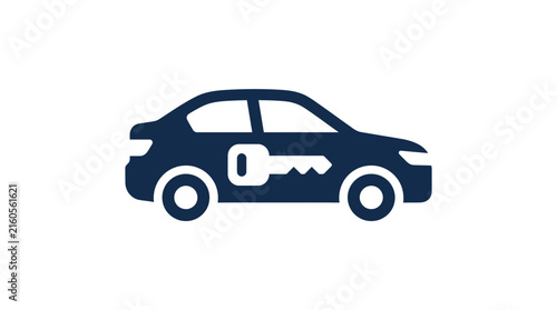 Car Key Symbol Icon Isolated on White Background