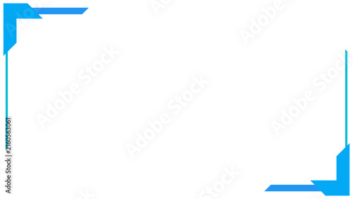 Futuristic blue sci fi border frame design template with geometric corner accents and modern abstract digital technology layout for certificates and banners