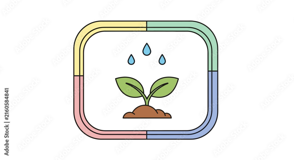 Naklejka premium sprouting plant growth concept