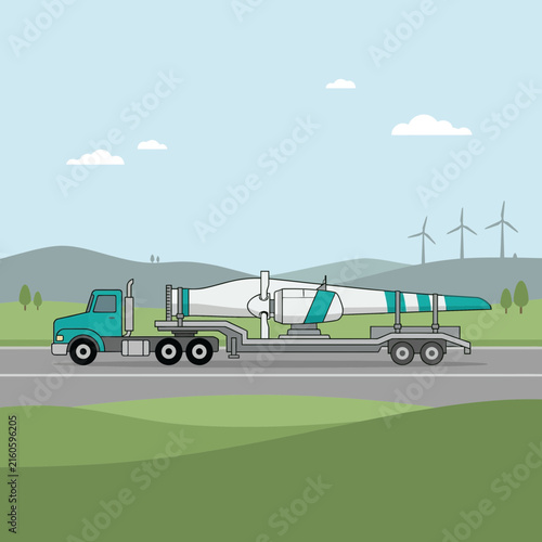 Transportation Of A Massive Wind Turbine Blade For Renewable Energy Projects