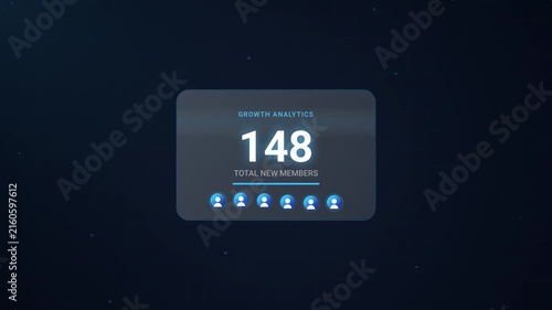 Digital Growth Analytics Dashboard Counter Showing New Members