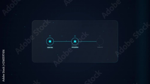 Digital Progress Bar Interface with Verifying and Processing Steps