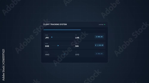 Digital Flight Tracking System User Interface Dashboard