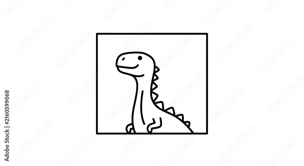 Fototapeta premium smiling dinosaur, cartoon
