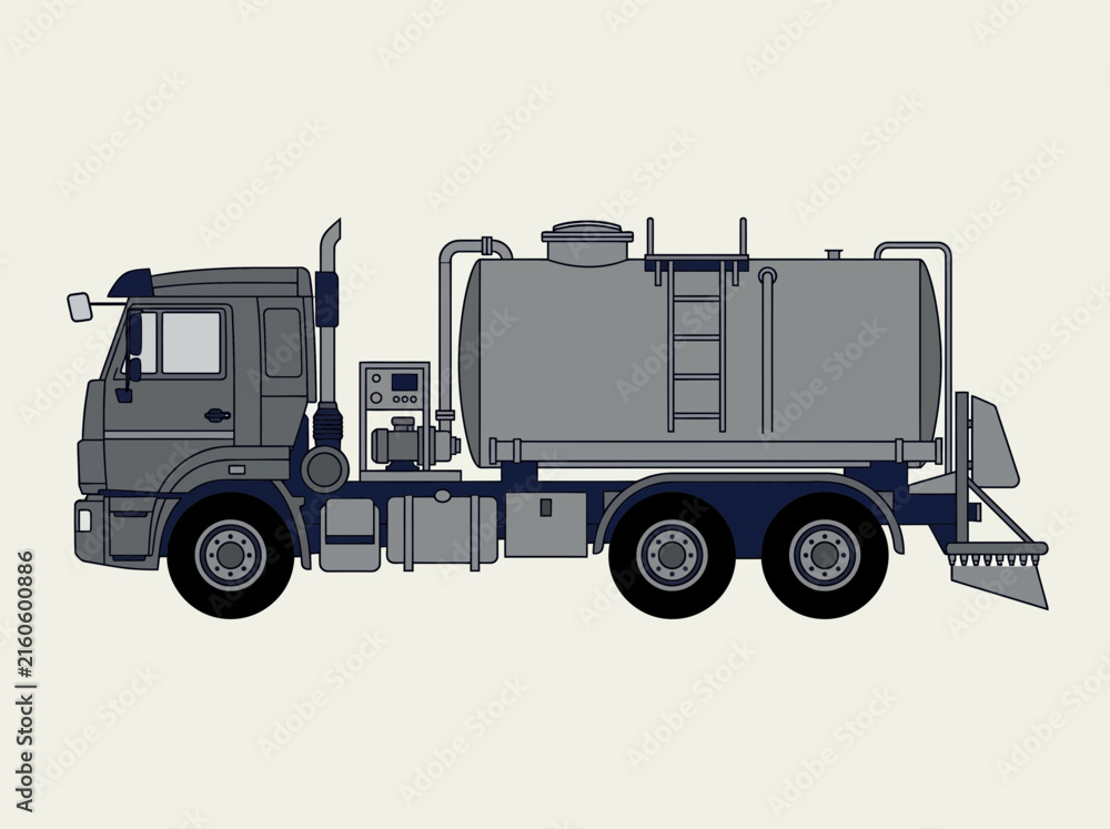 Obraz premium Specialized Asphalt Distributor Truck For Road Construction And Maintenance