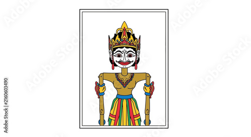 Traditional Indonesian Wayang Kulit Puppet, Character Art