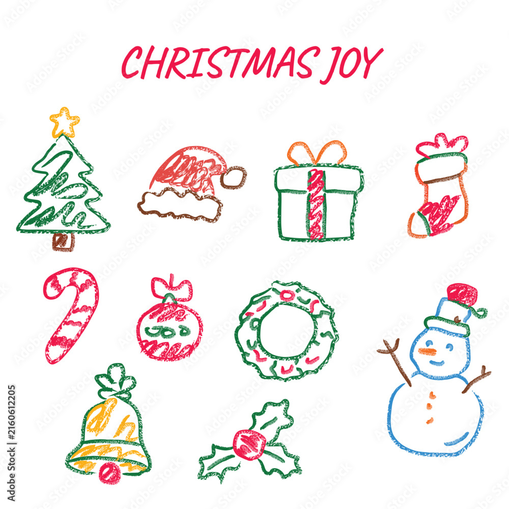 Fototapeta premium Hand Drawn Doodle Elements Collection – Cute Colorful Sketch Illustrations