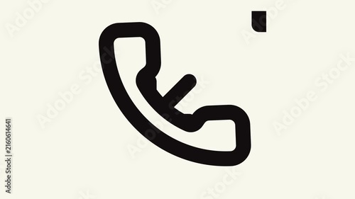 Phone incoming animation. is a simple telephone symbol with arrow graphics.