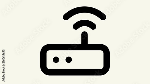 Router icon animation. displays a wireless internet signal for digital connectivity.