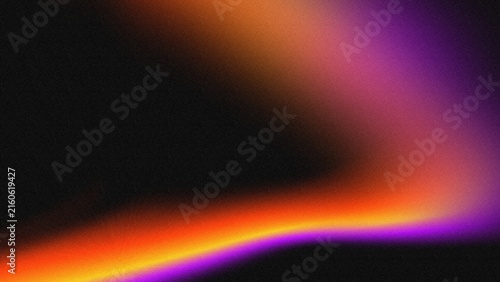 Abstract orange yellow and purple neon light leak background with grain noise texture, backdrop for modern poster design, futuristic web banner, overlay asset, and social media template.