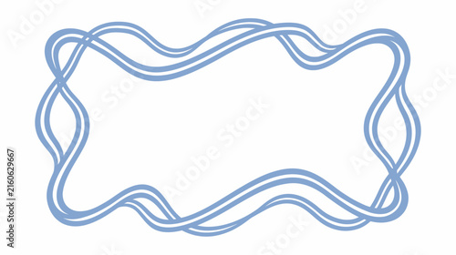 Blue Wavy Decorative Frame Border for Design and Graphic Projects.