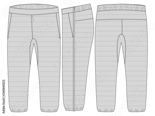 Картината върху платно Lightweight Insulated Pants Technical Flat Front and Back View