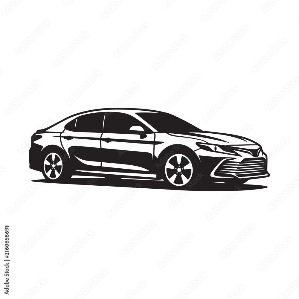 Fototapeta premium Modern sedan car vehicle vector illustration
