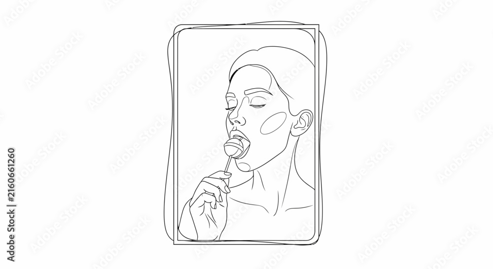 Fototapeta premium woman brushing teeth, morning routine