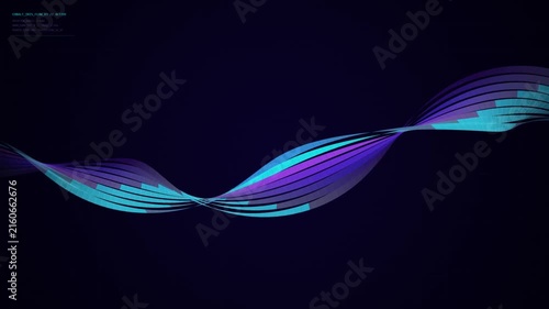 Abstract digital wave with vibrant neon colors on dark gradient background digital wave neon colors futuristic