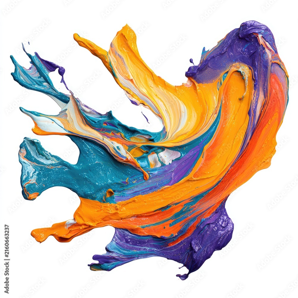 Fototapeta premium Abstract paint splash, vibrant colors