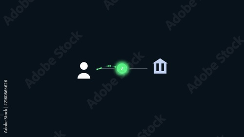 Minimalist of a green checkmark house on dark background with white door house white door minimalist geometric shape