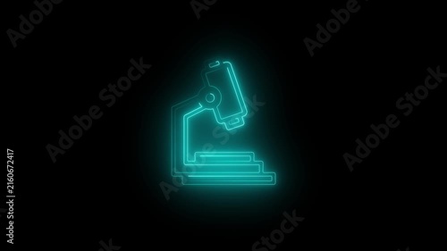 microscope animated icon with black background