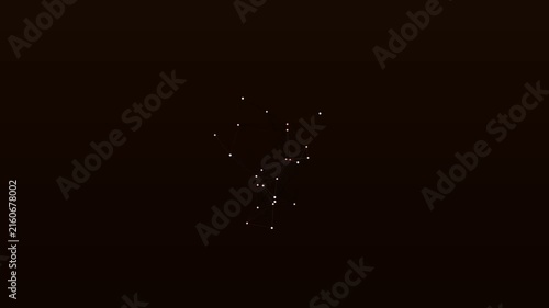 Rotating White Plexus Node Mesh on Dark Brown – Abstract Cloud Network & Neural Data Structure Background Loop