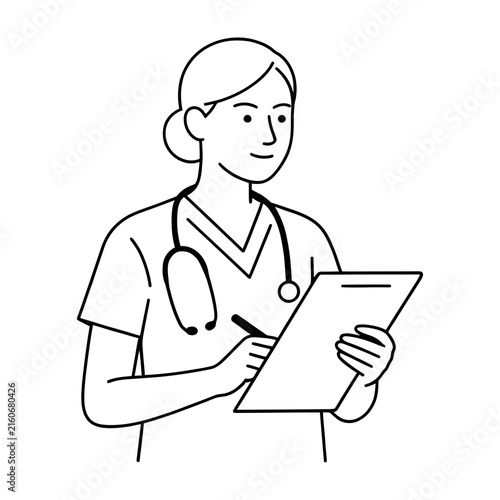 Female doctor in white coat holding a stethoscope, healthcare concept