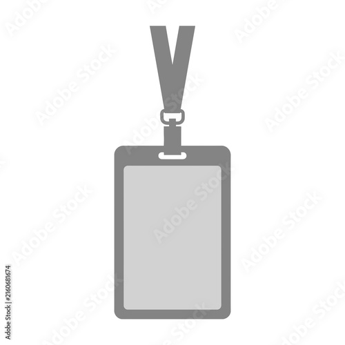Blank ID badge with lanyard on white background